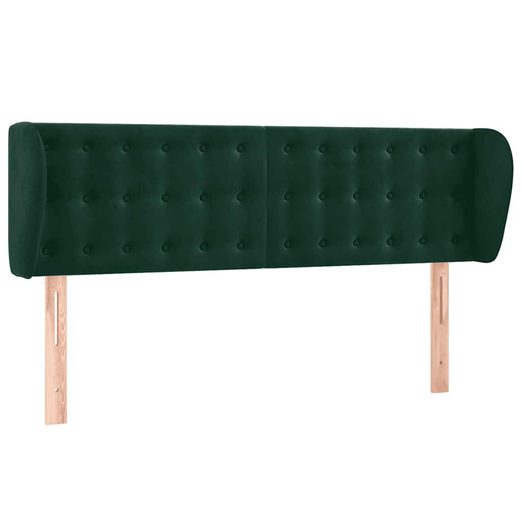 Tête de lit avec oreilles Vert foncé 147x23x78/88 cm Velours - XIOS