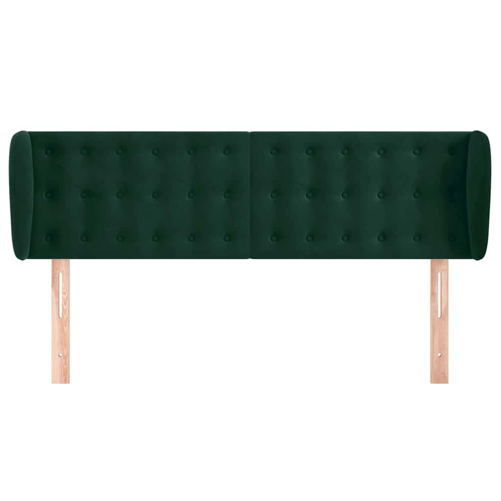 Tête de lit avec oreilles Vert foncé 147x23x78/88 cm Velours - XIOS