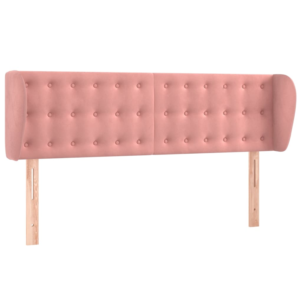 Tête de lit avec oreilles Rose 147x23x78/88 cm Velours - XIOS