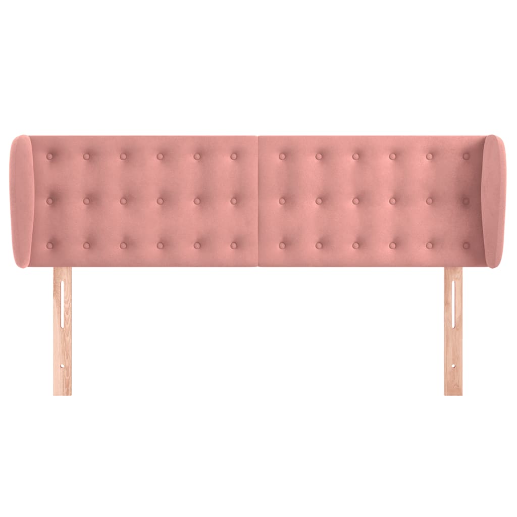 Tête de lit avec oreilles Rose 147x23x78/88 cm Velours - XIOS
