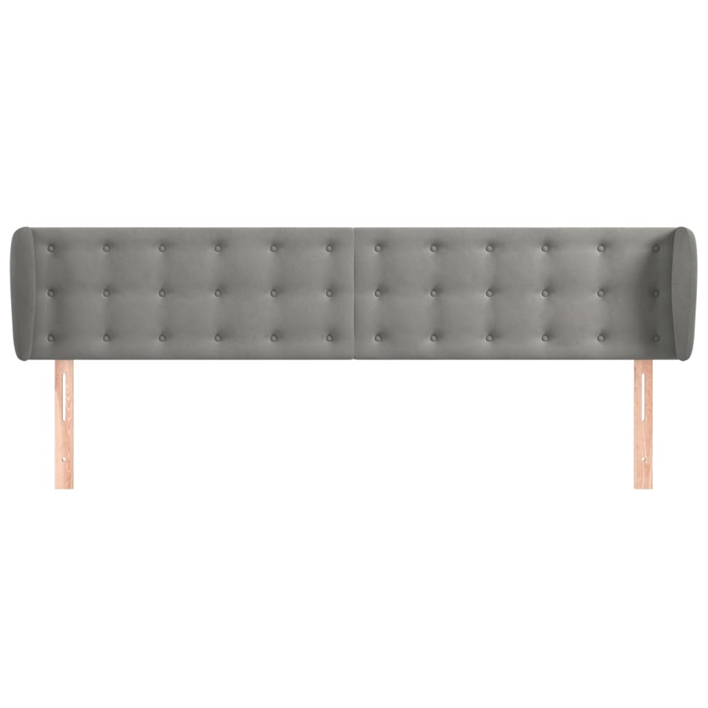 Tête de lit avec oreilles Gris clair 163x23x78/88 cm Velours - XIOS