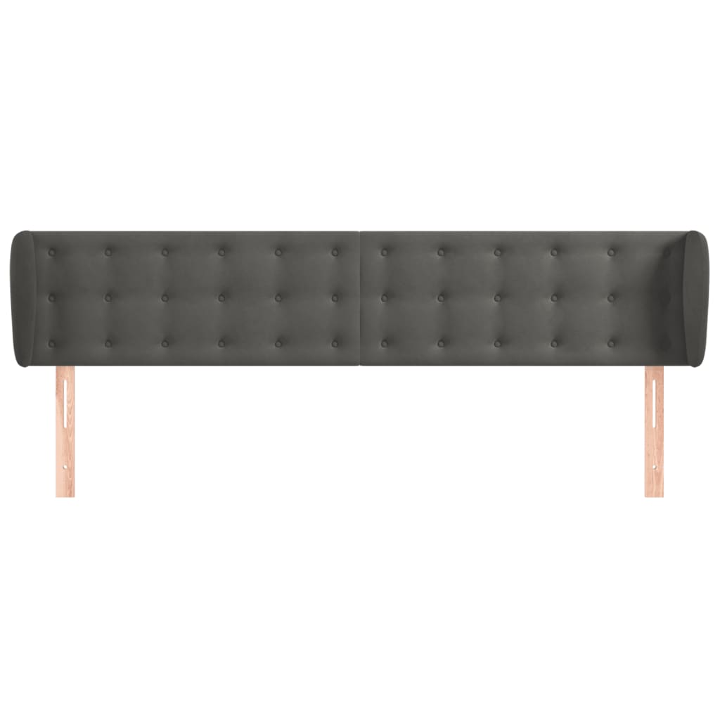 Tête de lit avec oreilles Gris foncé 163x23x78/88 cm Velours - XIOS