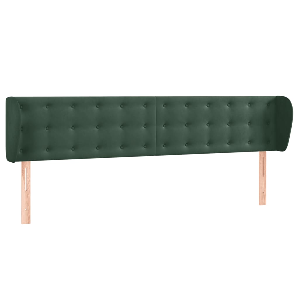 Tête de lit avec oreilles Vert foncé 163x23x78/88 cm Velours - XIOS