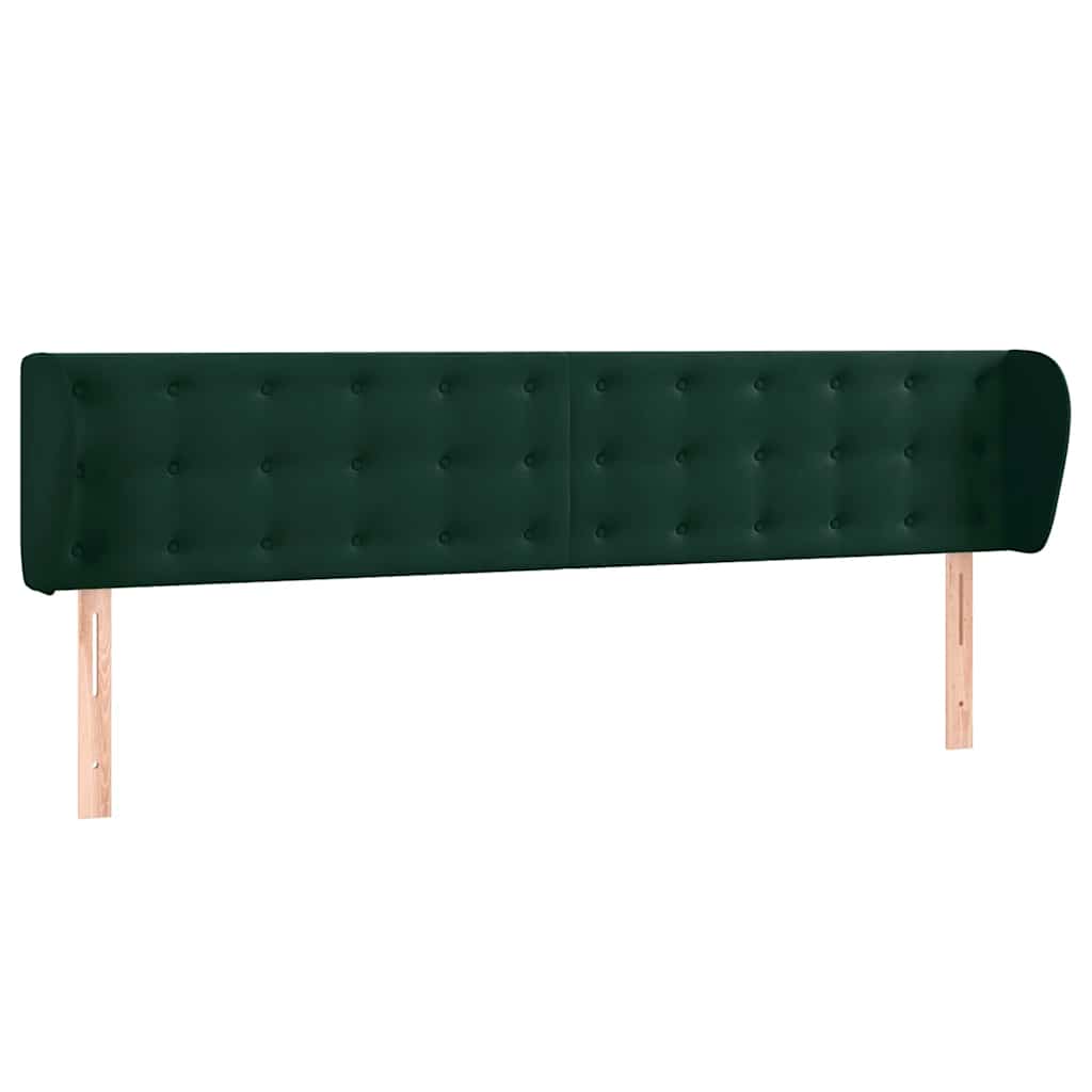 Tête de lit avec oreilles Vert foncé 163x23x78/88 cm Velours - XIOS