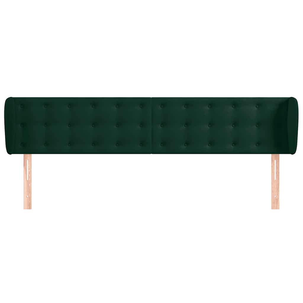 Tête de lit avec oreilles Vert foncé 163x23x78/88 cm Velours - XIOS