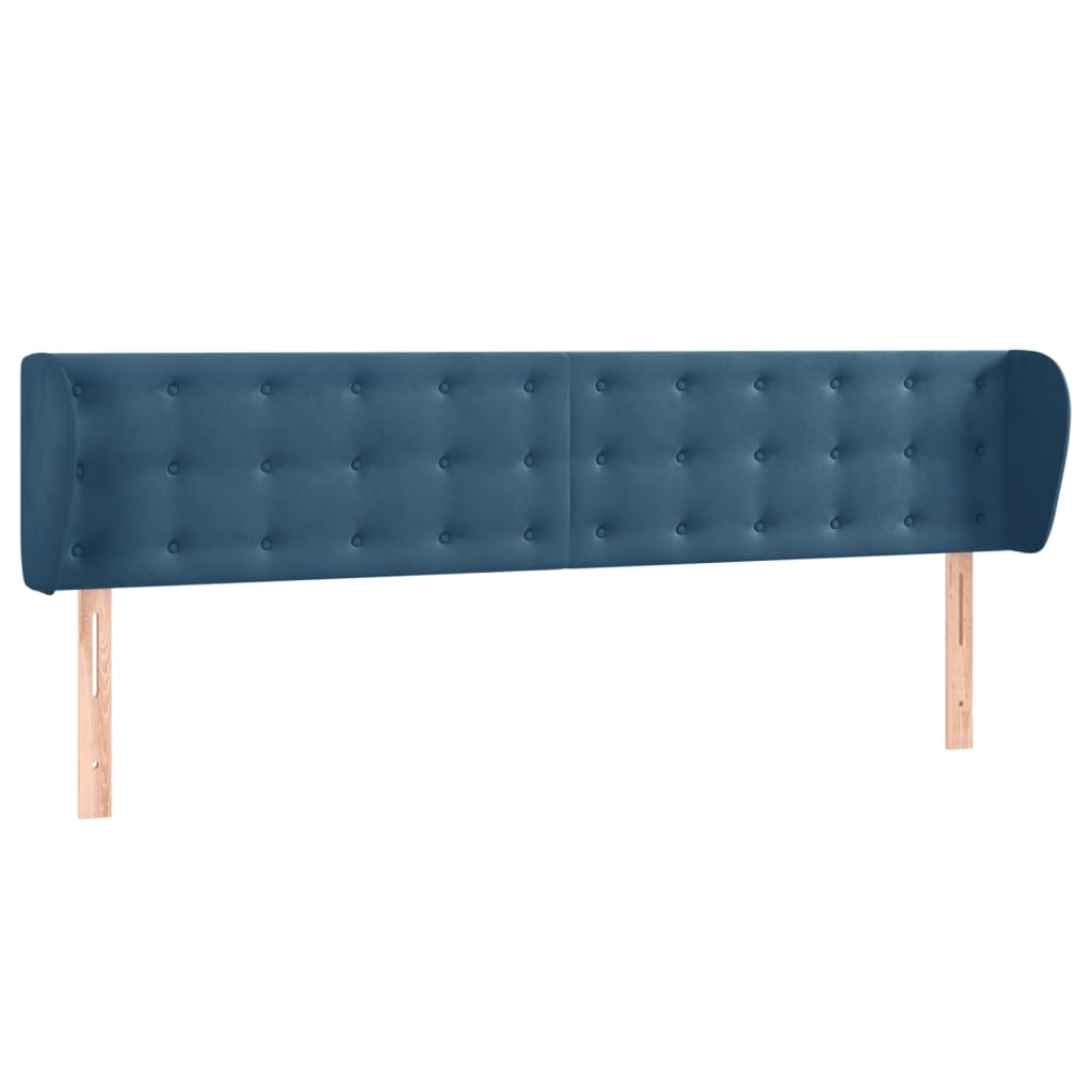 Tête de lit avec oreilles Bleu foncé 163x23x78/88 cm Velours - XIOS