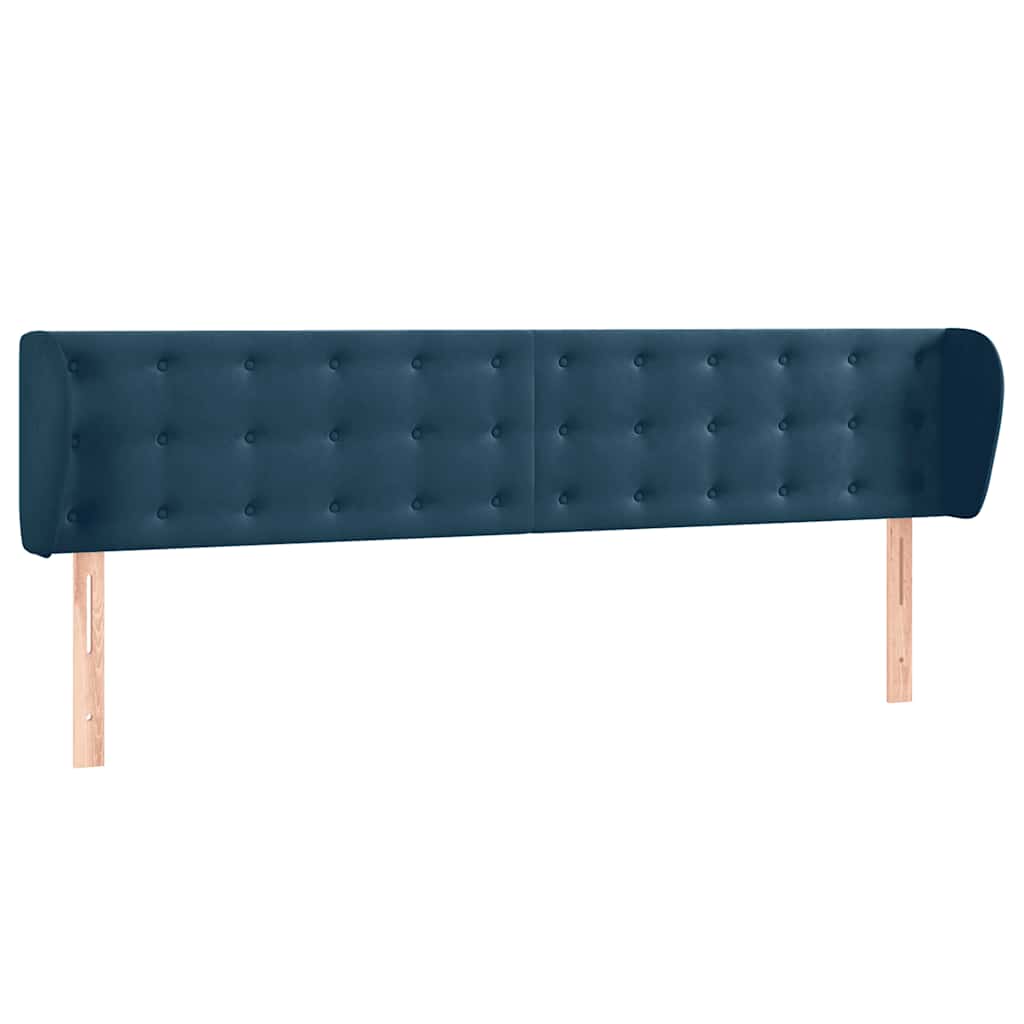 Tête de lit avec oreilles Bleu foncé 163x23x78/88 cm Velours - XIOS