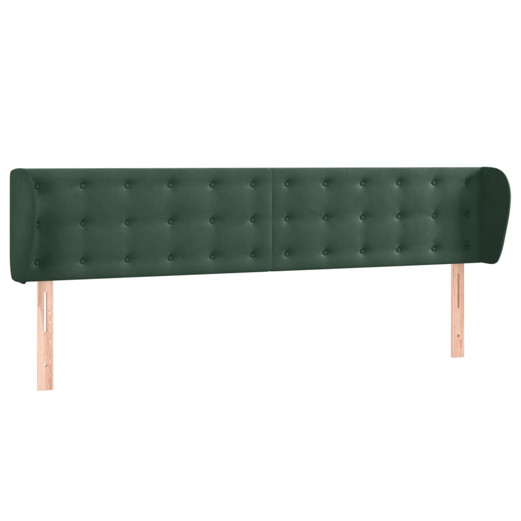 Tête de lit avec oreilles Vert foncé 183x23x78/88 cm Velours - XIOS