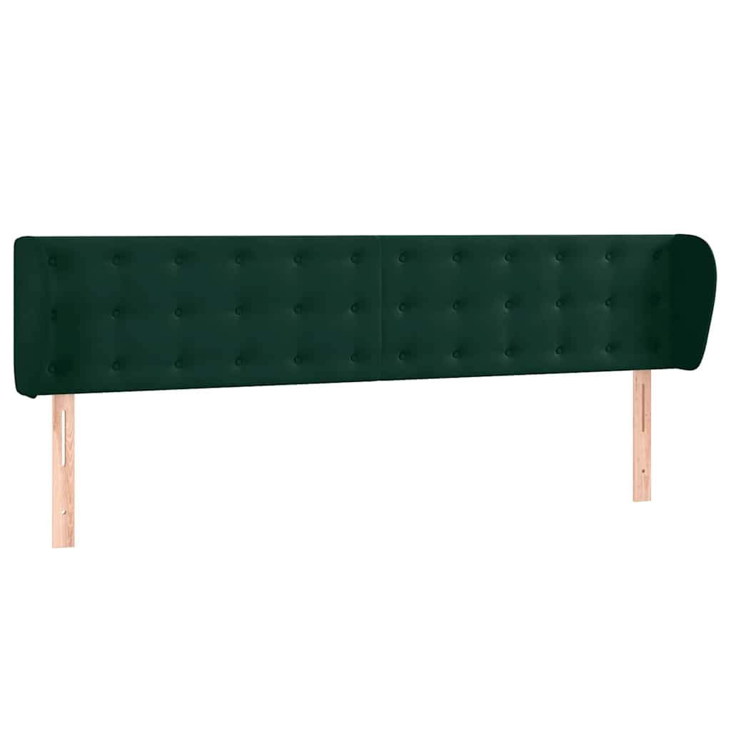 Tête de lit avec oreilles Vert foncé 183x23x78/88 cm Velours - XIOS