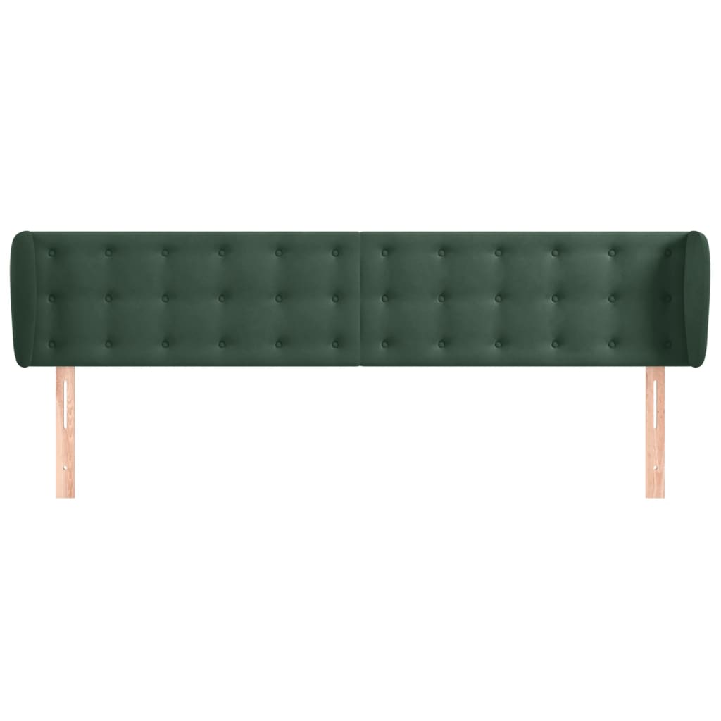 Tête de lit avec oreilles Vert foncé 183x23x78/88 cm Velours - XIOS