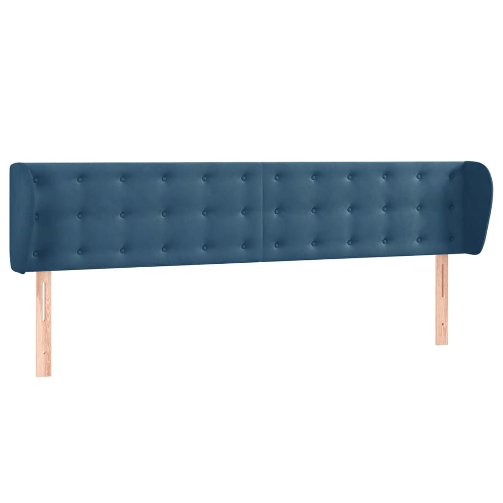 Tête de lit avec oreilles Bleu foncé 183x23x78/88 cm Velours - XIOS
