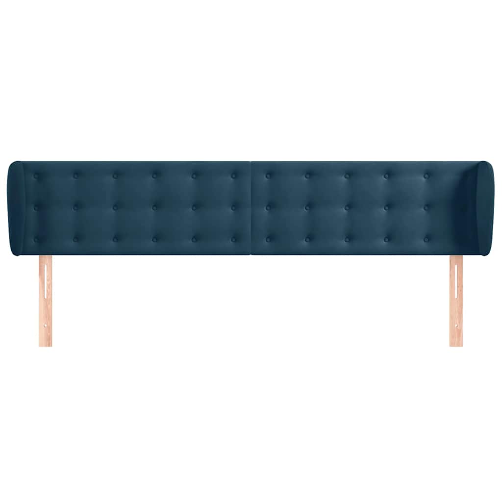 Tête de lit avec oreilles Bleu foncé 183x23x78/88 cm Velours - XIOS