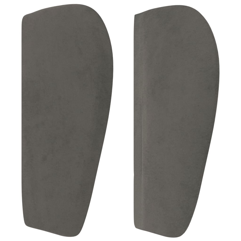 Tête de lit avec oreilles Gris foncé 203x23x78/88 cm Velours - XIOS