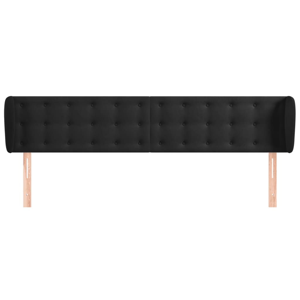 Tête de lit avec oreilles Noir 203x23x78/88 cm Velours - XIOS