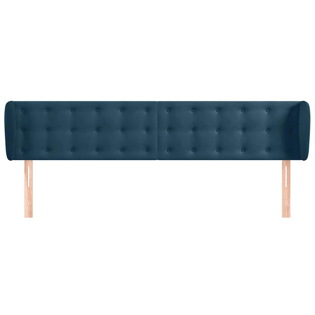 Tête de lit avec oreilles Bleu foncé 203x23x78/88 cm Velours - XIOS