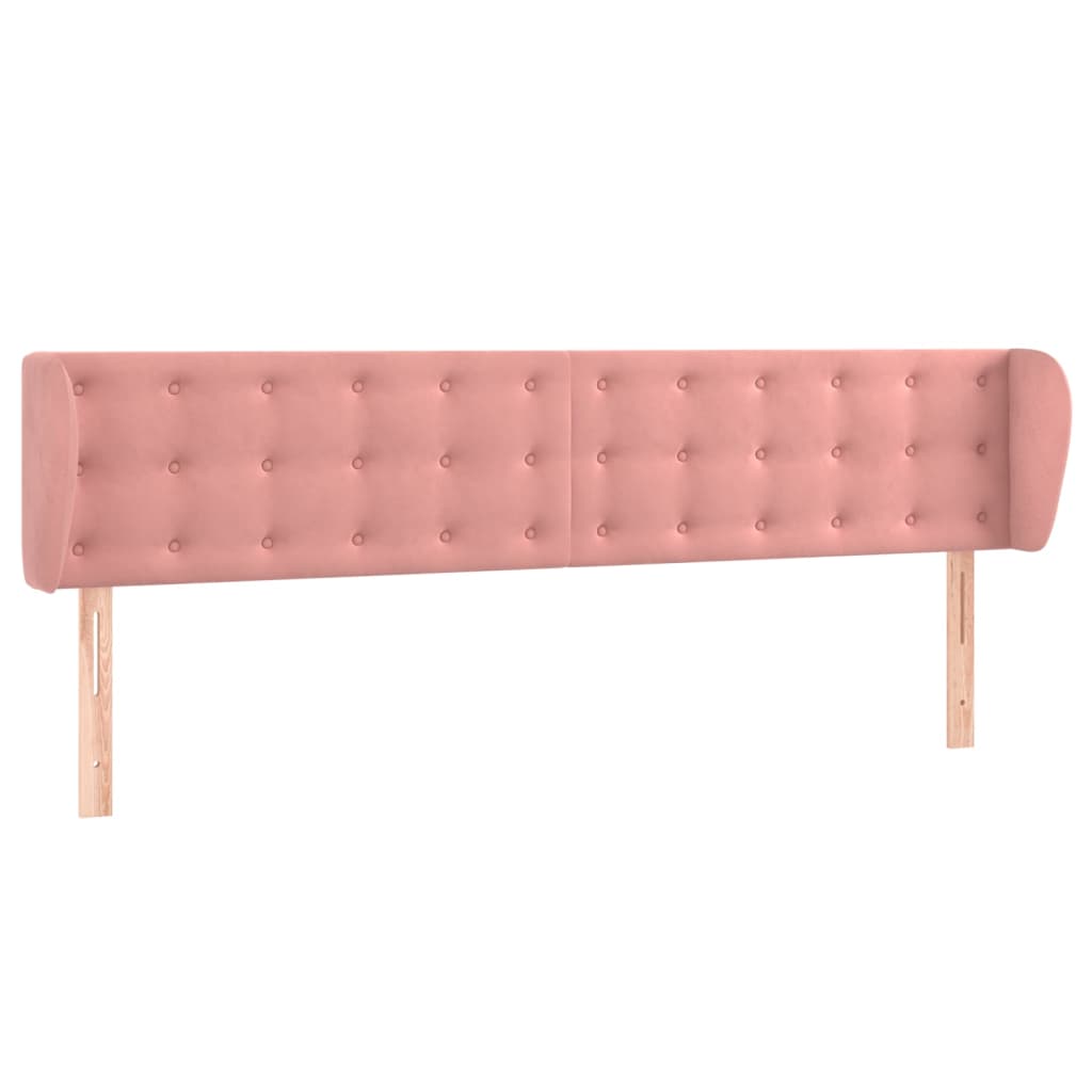 Tête de lit avec oreilles Rose 203x23x78/88 cm Velours - XIOS
