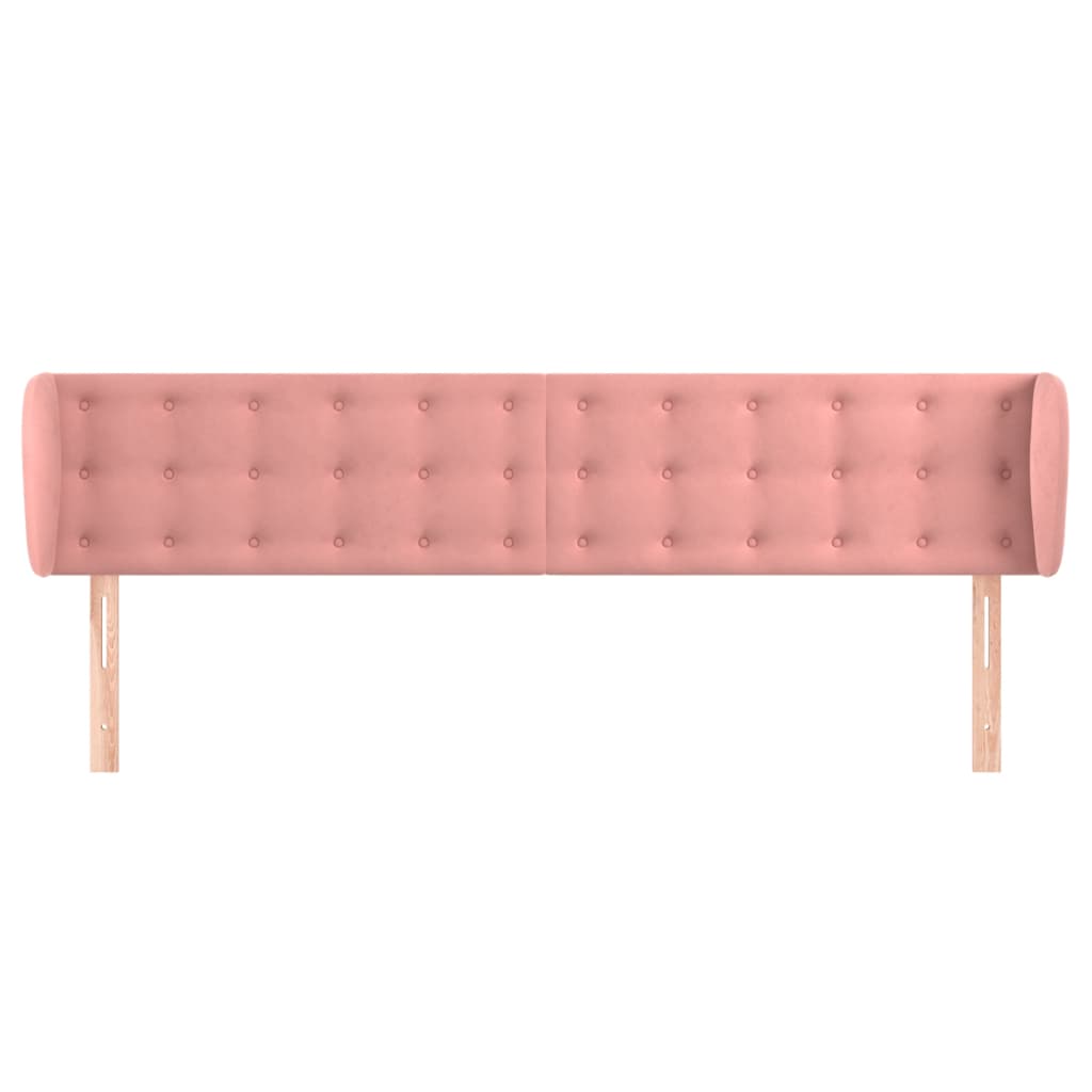Tête de lit avec oreilles Rose 203x23x78/88 cm Velours - XIOS