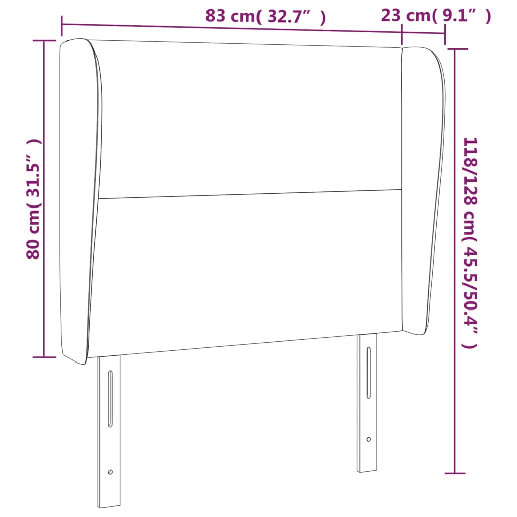 Tête de lit avec oreilles Gris foncé 83x23x118/128 cm Tissu - XIOS