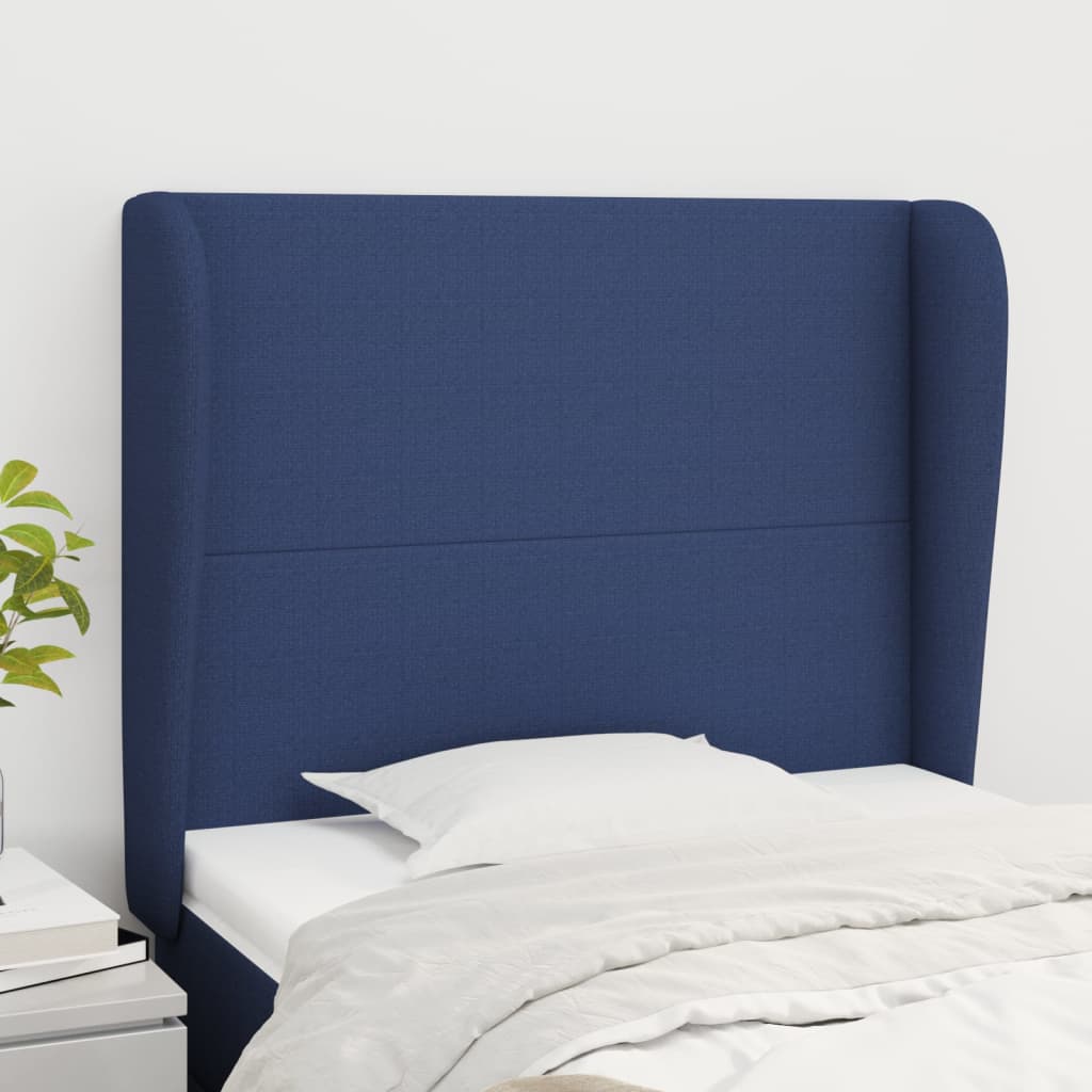 Tête de lit avec oreilles Bleu 93x23x118/128 cm Tissu - XIOS