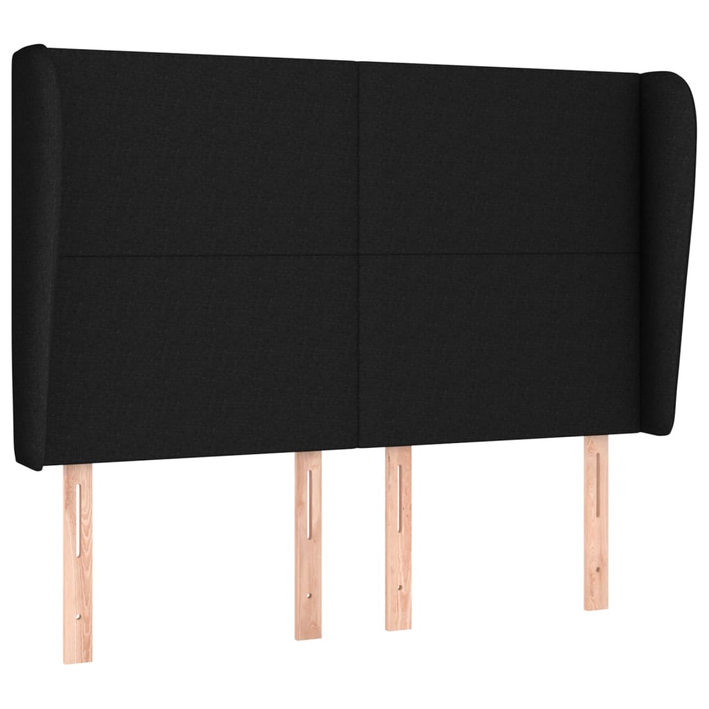 Tête de lit avec oreilles Noir 147x23x118/128 cm Tissu - XIOS