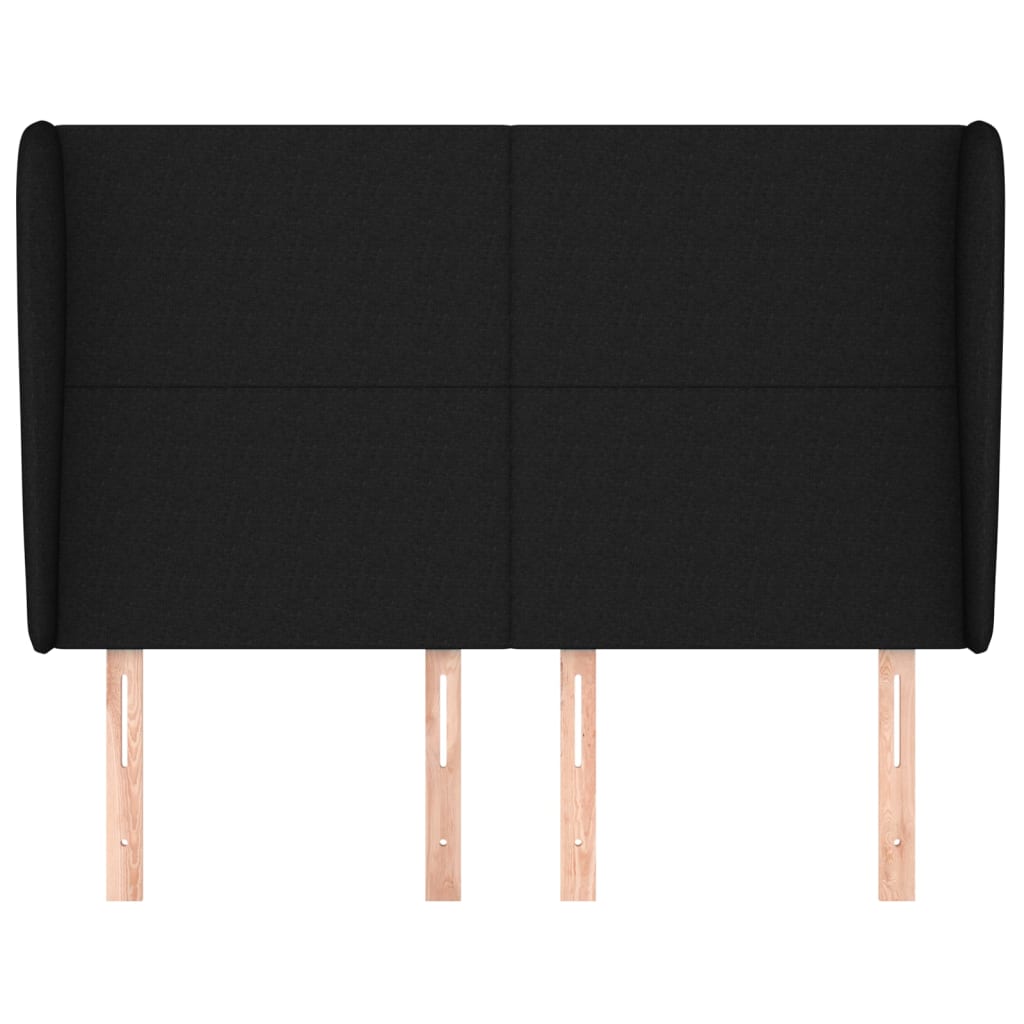 Tête de lit avec oreilles Noir 147x23x118/128 cm Tissu - XIOS