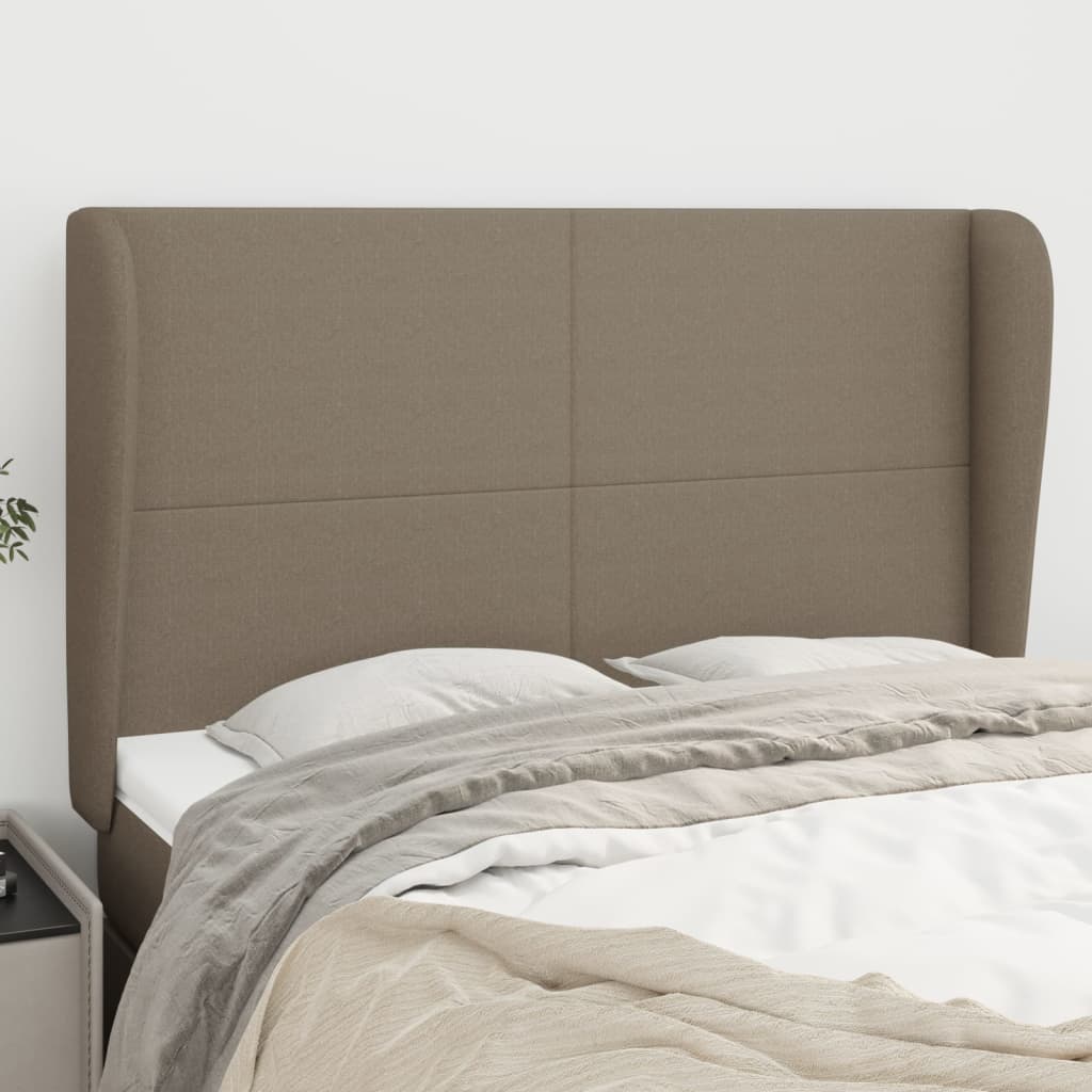 Tête de lit avec oreilles Taupe 147x23x118/128 cm Tissu - XIOS