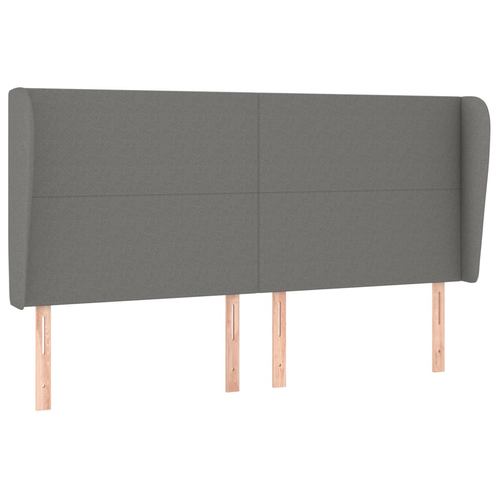 Tête de lit avec oreilles Gris foncé 163x23x118/128 cm Tissu - XIOS