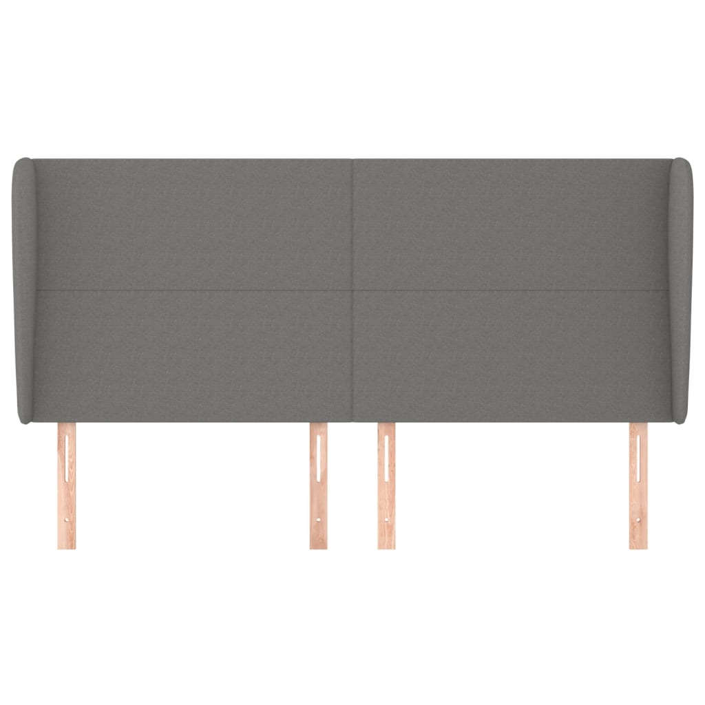 Tête de lit avec oreilles Gris foncé 163x23x118/128 cm Tissu - XIOS