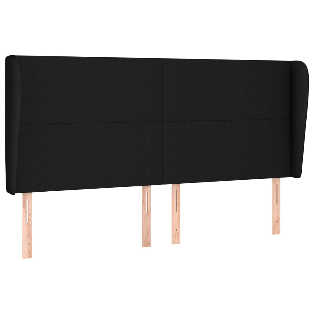 Tête de lit avec oreilles Noir 163x23x118/128 cm Tissu - XIOS