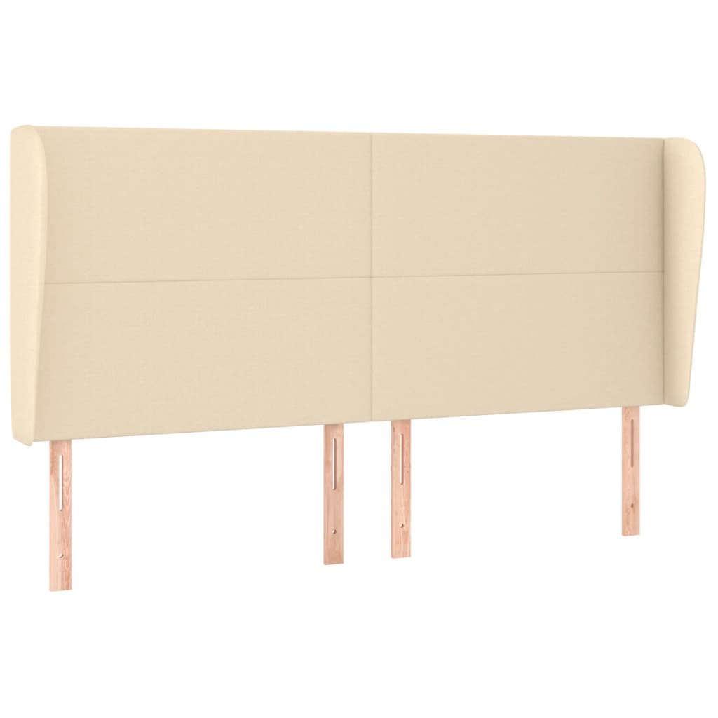 Tête de lit avec oreilles Crème 163x23x118/128 cm Tissu - XIOS