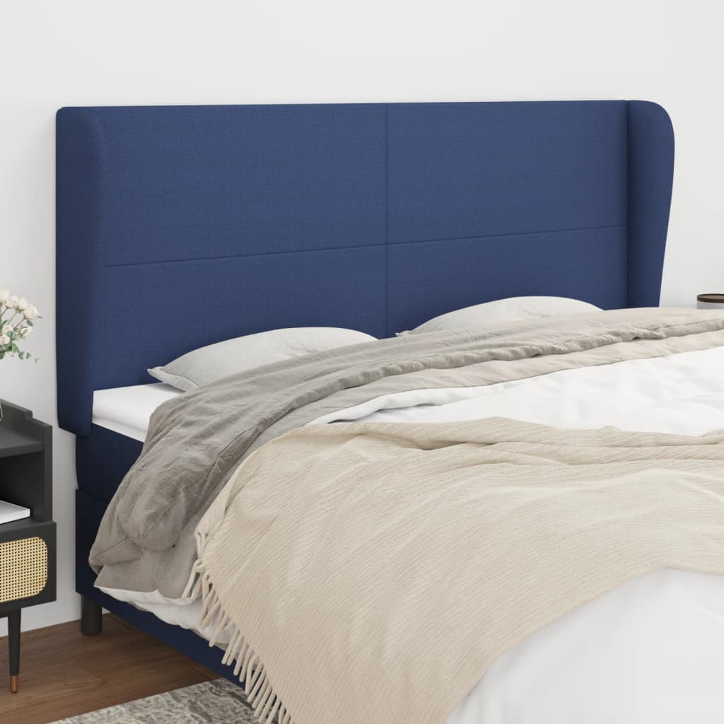 Tête de lit avec oreilles Bleu 163x23x118/128 cm Tissu - XIOS