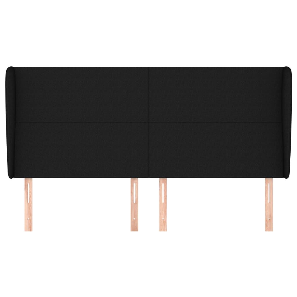 Tête de lit avec oreilles Noir 183x23x118/128 cm Tissu - XIOS