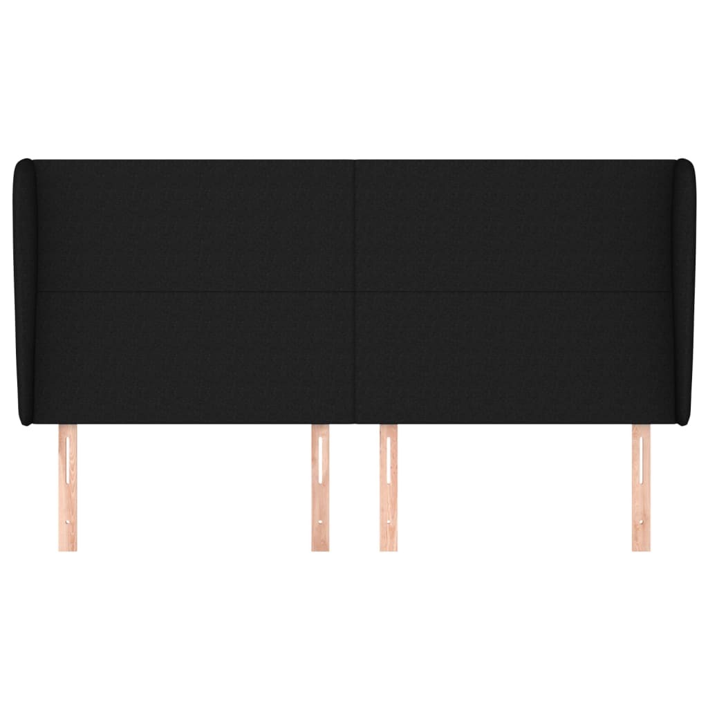 Tête de lit avec oreilles Noir 203x23x118/128 cm Tissu - XIOS