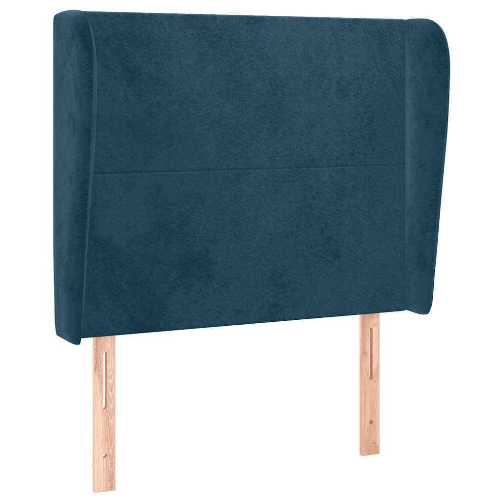Tête de lit avec oreilles Bleu foncé 83x23x118/128 cm Velours - XIOS