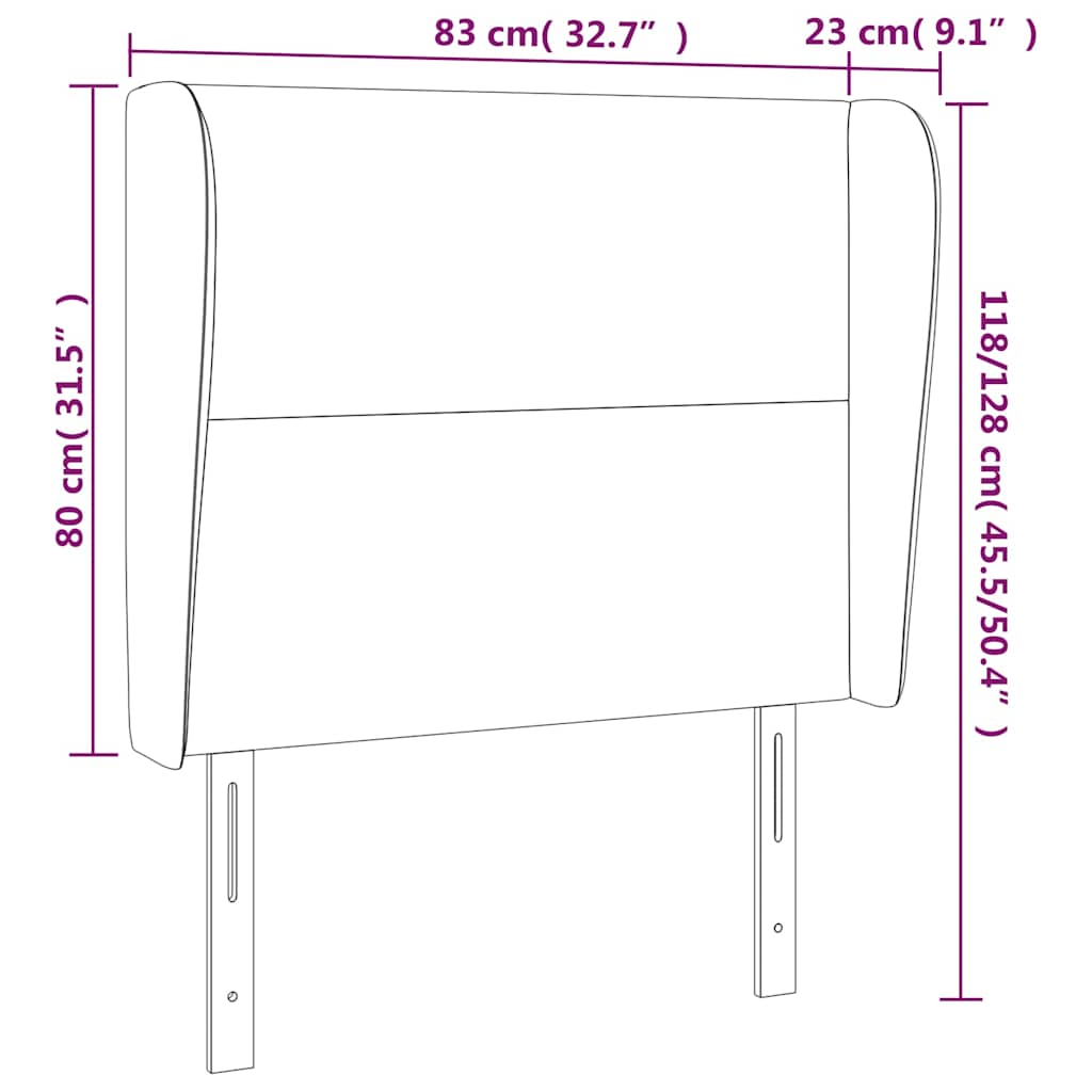 Tête de lit avec oreilles Bleu foncé 83x23x118/128 cm Velours - XIOS