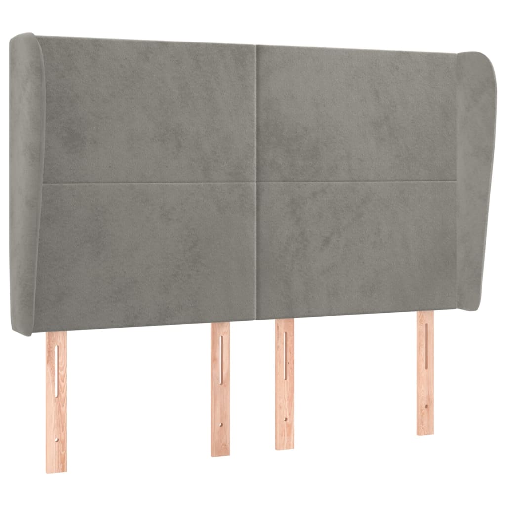 Tête de lit avec oreilles Gris clair 147x23x118/128 cm Velours - XIOS