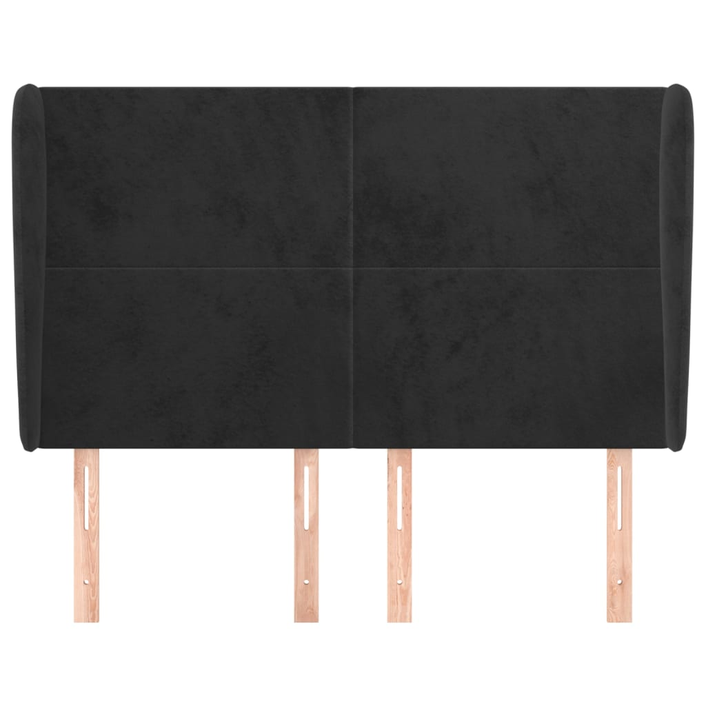 Tête de lit avec oreilles Noir 147x23x118/128 cm Velours - XIOS