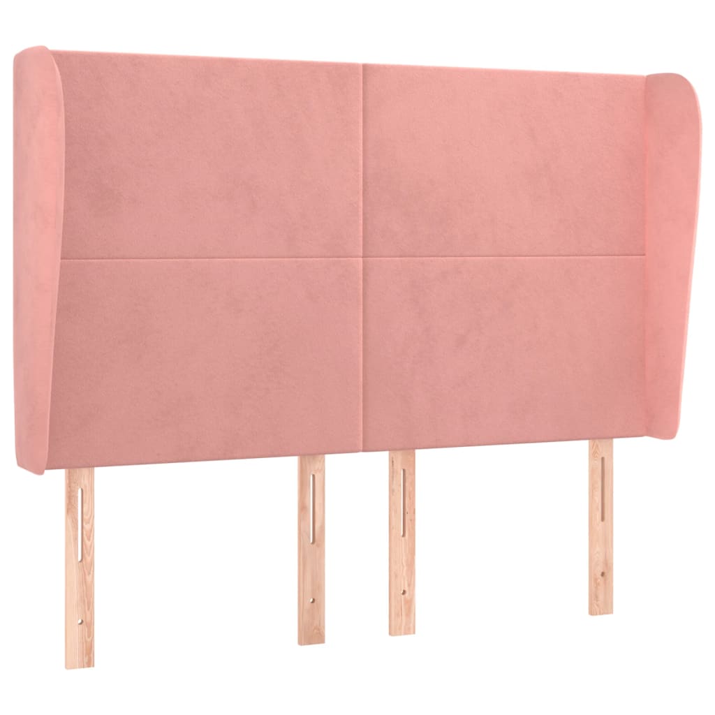 Tête de lit avec oreilles Rose 147x23x118/128 cm Velours - XIOS