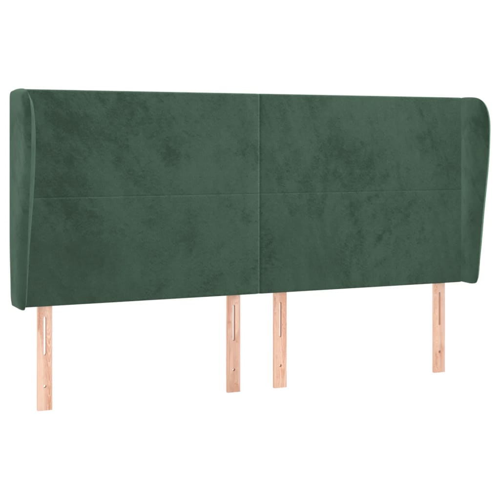 Tête de lit avec oreilles Vert foncé 163x23x118/128 cm Velours - XIOS