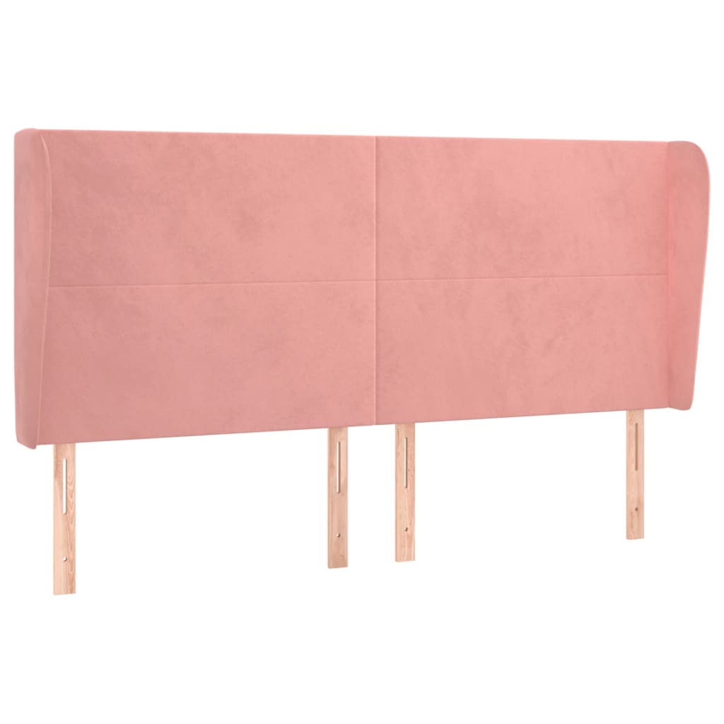 Tête de lit avec oreilles Rose 163x23x118/128 cm Velours - XIOS