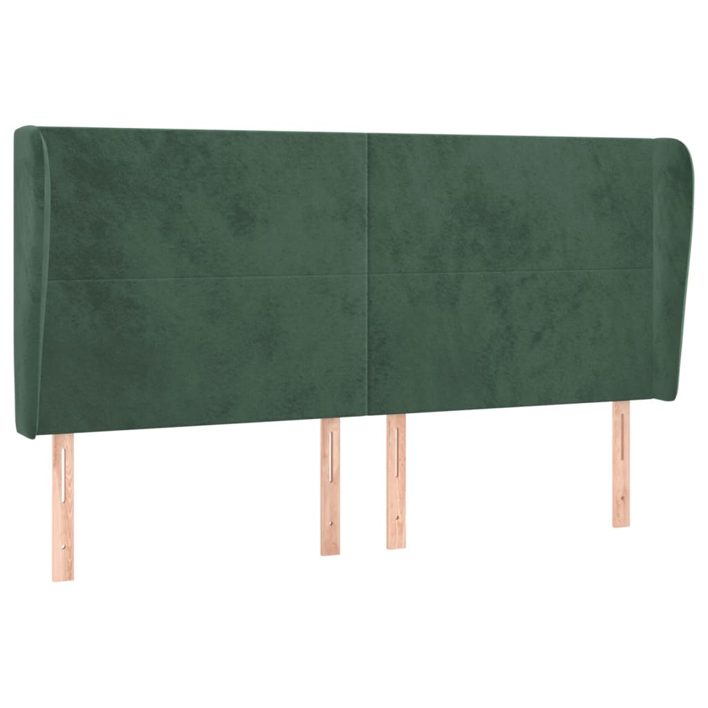 Tête de lit avec oreilles Vert foncé 203x23x118/128 cm Velours - XIOS