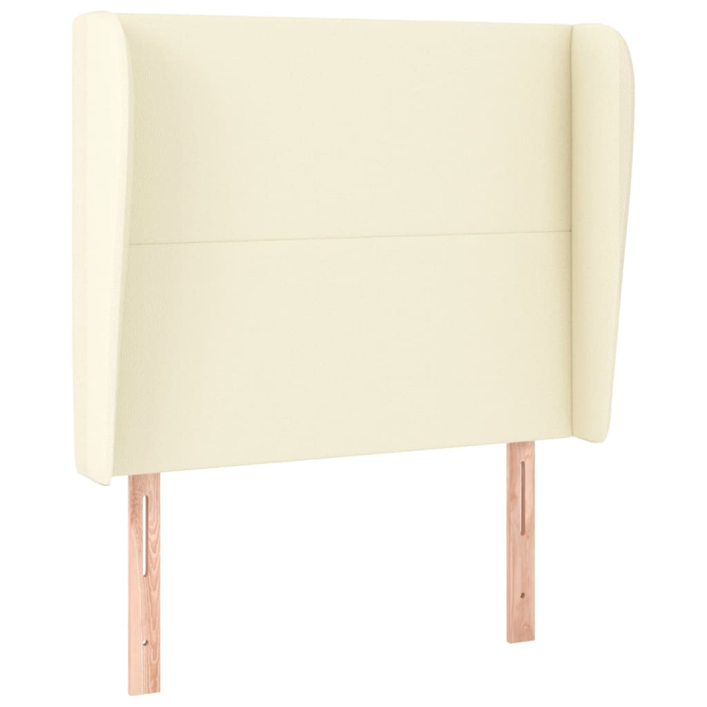 Tête de lit avec oreilles Crème 83x23x118/128 cm Similicuir