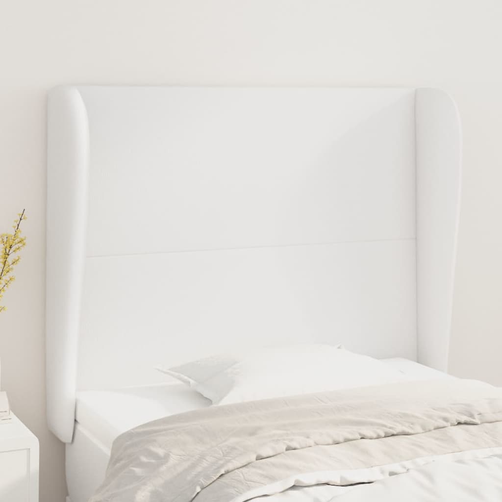 Tête de lit avec oreilles Blanc 93x23x118/128 cm Similicuir - XIOS