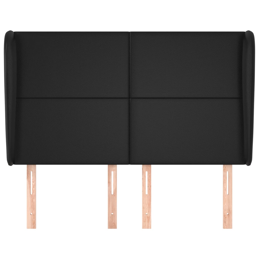 Tête de lit avec oreilles Noir 147x23x118/128 cm Similicuir - XIOS