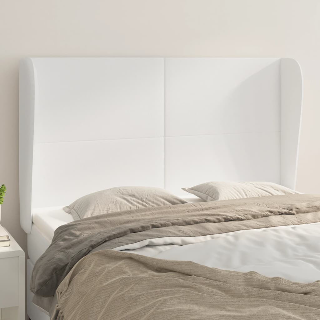 Tête de lit avec oreilles Blanc 147x23x118/128 cm Similicuir - XIOS