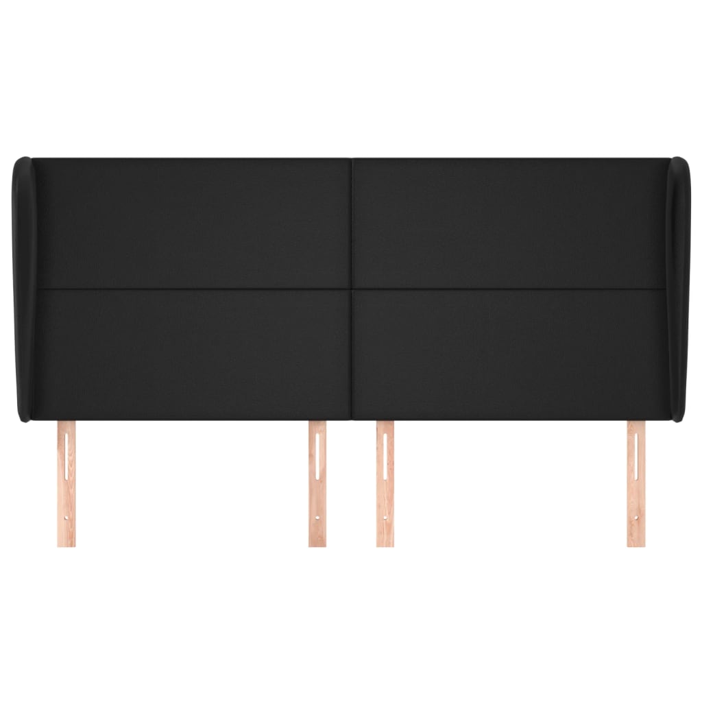 Tête de lit avec oreilles Noir 163x23x118/128 cm Similicuir - XIOS