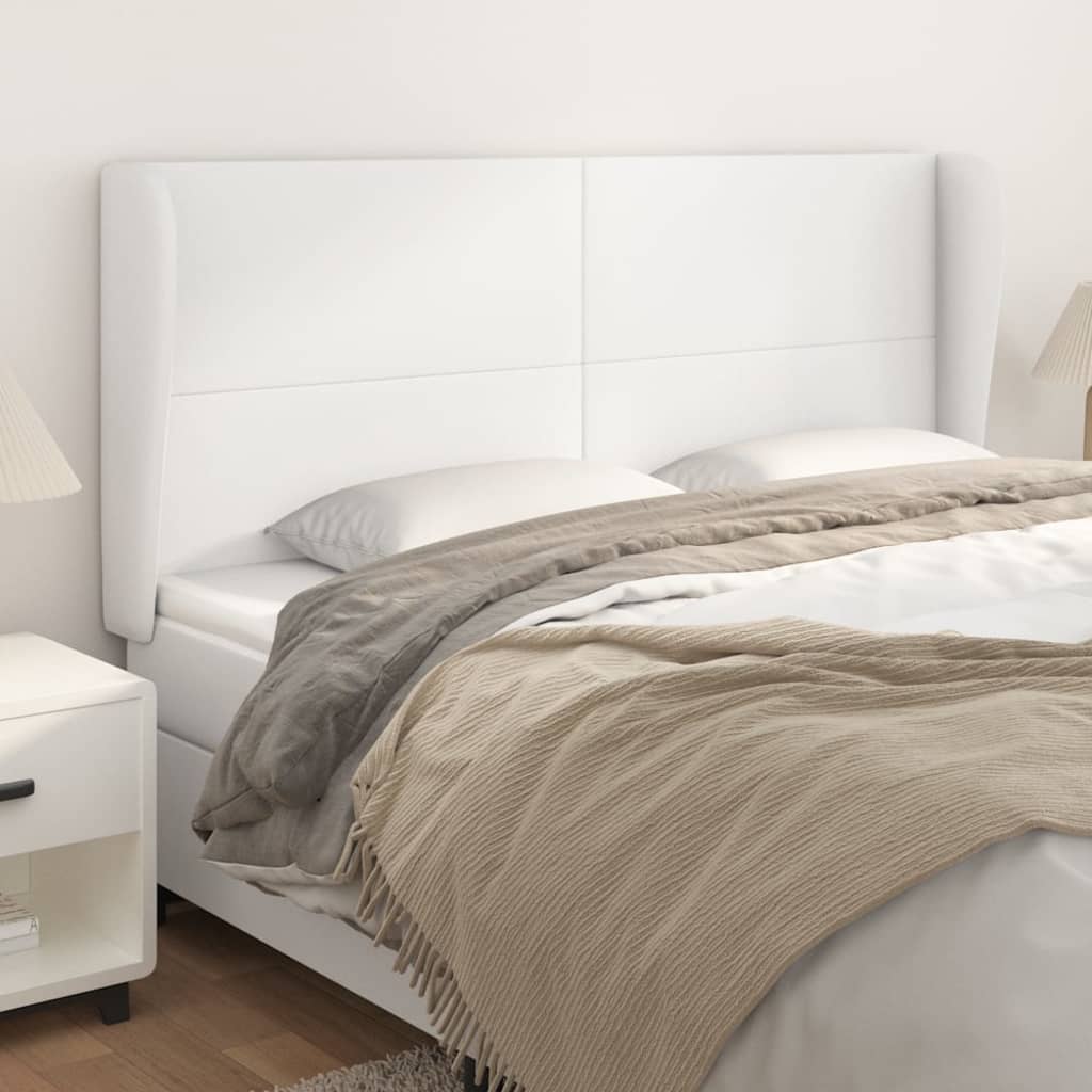 Tête de lit avec oreilles Blanc 163x23x118/128 cm Similicuir - XIOS
