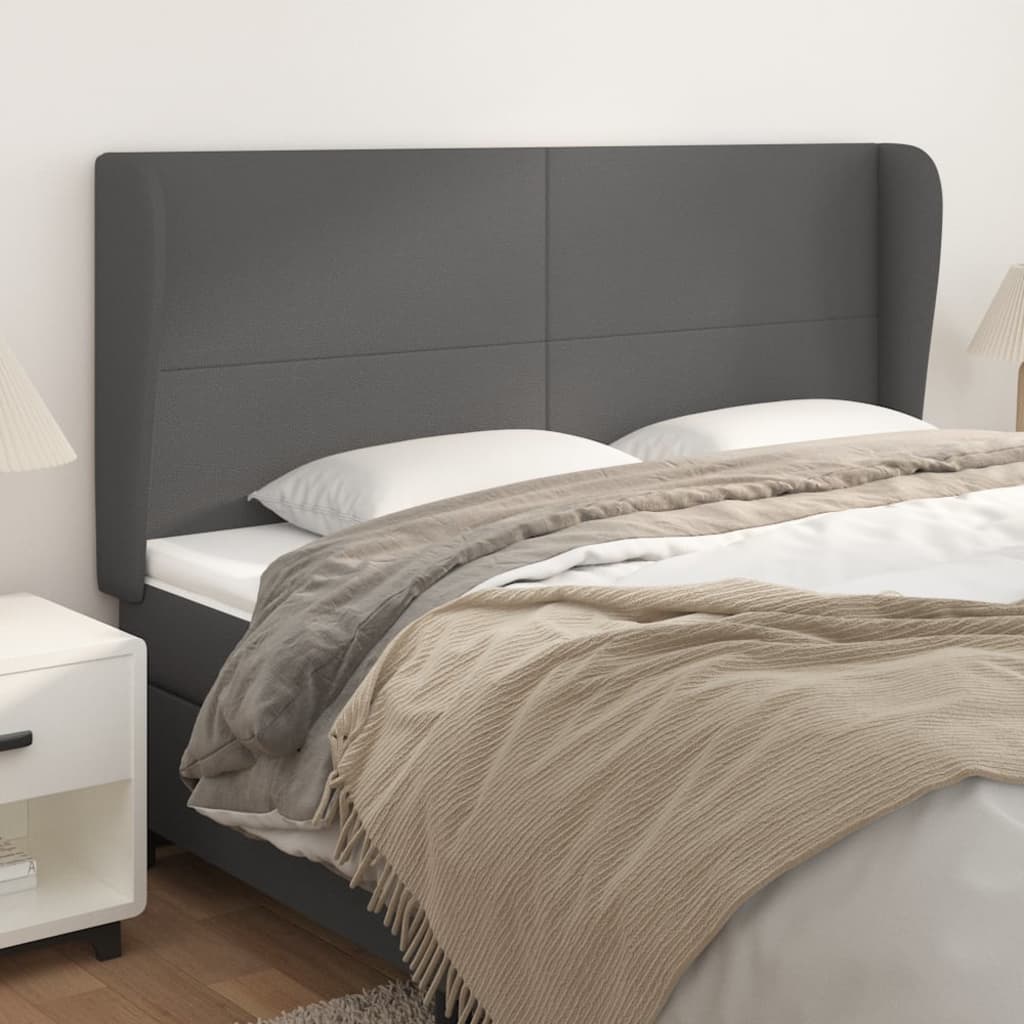 Tête de lit avec oreilles Gris 163x23x118/128 cm Similicuir - XIOS