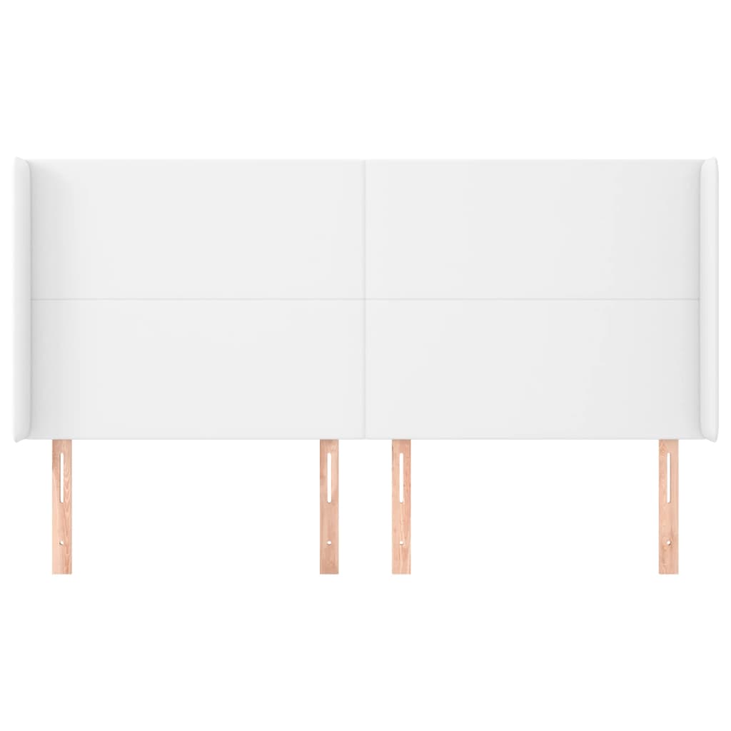 Tête de lit avec oreilles Blanc 183x23x118/128 cm Similicuir - XIOS