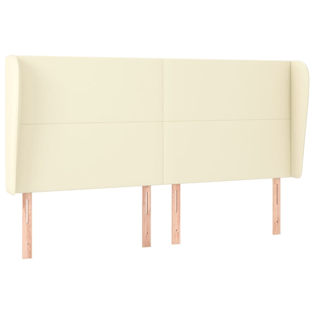 Tête de lit avec oreilles Crème 183x23x118/128 cm Similicuir - XIOS
